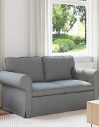vidaXL Диван Светлосиво 155 x 82 x 80 см текстил