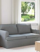 vidaXL Диван Светлосиво 162 x 80 x 85 см текстил