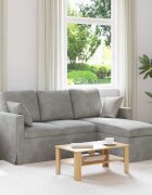 vidaXL Диван Светлосиво 178 x 134 x 80 см Кадифе