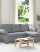 vidaXL Диван Светлосиво 195 x 138 x 80 см текстил