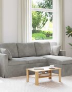 vidaXL Диван Светлосиво 198 x 134 x 80 см Кадифе