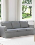 vidaXL Диван Светлосиво 201 x 80 x 85 см текстил