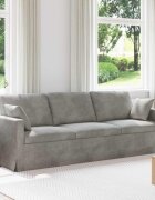 vidaXL Диван Светлосиво 228 x 78 x 80 см Кадифе