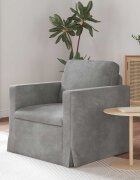 vidaXL Диван Светлосиво 78 x 78 x 80 см Кадифе