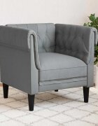 vidaXL Диван Светлосиво 785 x 745 x 745 см Полиестер