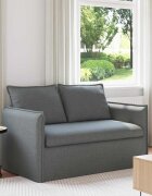 vidaXL Диван Тъмен сив 136 x 82 x 85 см текстил