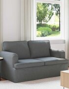 vidaXL Диван Тъмен сив 144 x 80 x 85 см текстил