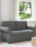 vidaXL Диван Тъмен сив 155 x 82 x 80 см текстил