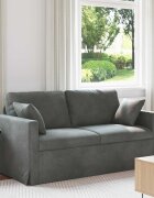 vidaXL Диван Тъмен сив 158 x 78 x 80 см Кадифе
