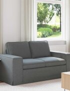 vidaXL Диван Тъмен сив 162 x 80 x 82 см текстил