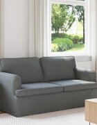 vidaXL Диван Тъмен сив 162 x 80 x 85 см текстил