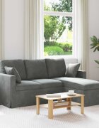 vidaXL Диван Тъмен сив 178 x 134 x 80 см Кадифе