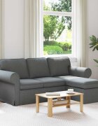 vidaXL Диван Тъмен сив 195 x 138 x 80 см текстил