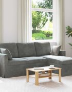 vidaXL Диван Тъмен сив 198 x 134 x 80 см Кадифе