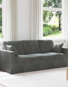 vidaXL Диван Тъмен сив 198 x 78 x 80 см Кадифе