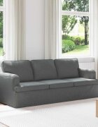 vidaXL Диван Тъмен сив 201 x 80 x 85 см текстил