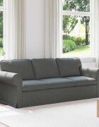 vidaXL Диван Тъмен сив 215 x 82 x 80 см текстил