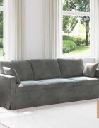 vidaXL Диван Тъмен сив 228 x 78 x 80 см Кадифе