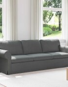 vidaXL Диван Тъмен сив 245 x 82 x 80 см текстил