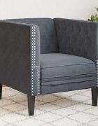 vidaXL Диван Тъмен сив 745 x 71 x 705 см Кадифе