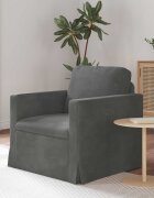 vidaXL Диван Тъмен сив 78 x 78 x 80 см Кадифе