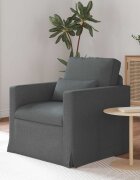 vidaXL Диван Тъмен сив 78 x 78 x 80 см текстил