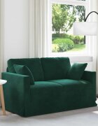 vidaXL Диван Тъмен зелен 138 x 78 x 80 см Кадифе
