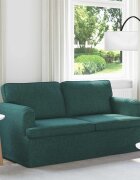 vidaXL Диван Тъмен зелен 162 x 80 x 85 см текстил
