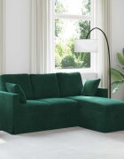 vidaXL Диван Тъмен зелен 178 x 134 x 80 см Кадифе