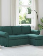 vidaXL Диван Тъмен зелен 195 x 138 x 80 см текстил