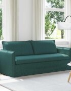 vidaXL Диван Тъмен зелен 196 x 82 x 85 см текстил