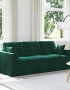 vidaXL Диван Тъмен зелен 198 x 78 x 80 см Кадифе