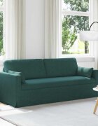 vidaXL Диван Тъмен зелен 198 x 78 x 80 см текстил