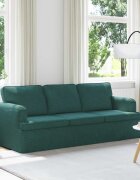 vidaXL Диван Тъмен зелен 201 x 80 x 85 см текстил