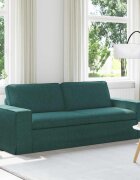 vidaXL Диван Тъмен зелен 222 x 80 x 82 см текстил