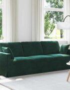 vidaXL Диван Тъмен зелен 228 x 78 x 80 см Кадифе