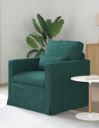 vidaXL Диван Тъмен зелен 78 x 78 x 80 см текстил