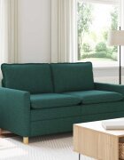vidaXL Диван Тъмнозелено 156 x 81 x 875 см Текстил