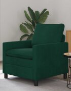 vidaXL Диван Тъмнозелено 76 x 81 x 875 см Кадифе