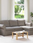 vidaXL Диван Таупе 215 x 138 x 80 см текстил