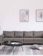 vidaXL Диван Таупе Четериместен текстил