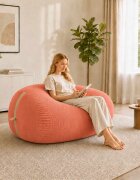 vidaXL Диван тип боб Червено оранжево 158 x 124 x 89 см кордурой