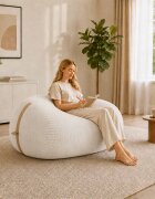 vidaXL Диван тип боб Кремаво 158 x 124 x 89 см кордурой