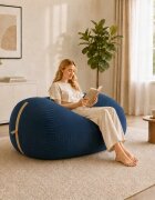 vidaXL Диван тип боб Морски син 158 x 124 x 89 см кордурой