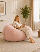 vidaXL Диван тип боб Розово 158 x 124 x 89 см Шерпа