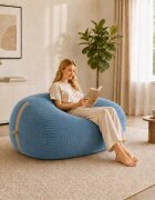 vidaXL Диван тип боб Синьо 158 x 124 x 89 см кордурой