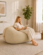 vidaXL Диван тип боб Сивозелен 158 x 124 x 89 см кордурой