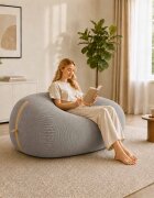 vidaXL Диван тип боб Светлосиво 158 x 124 x 89 см кордурой