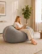 vidaXL Диван тип боб Светлосиво 158 x 124 x 89 см Шерпа