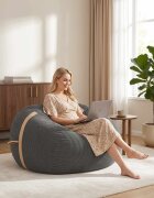 vidaXL Диван тип боб Тъмносиво 158 x 124 x 89 см кордурой
